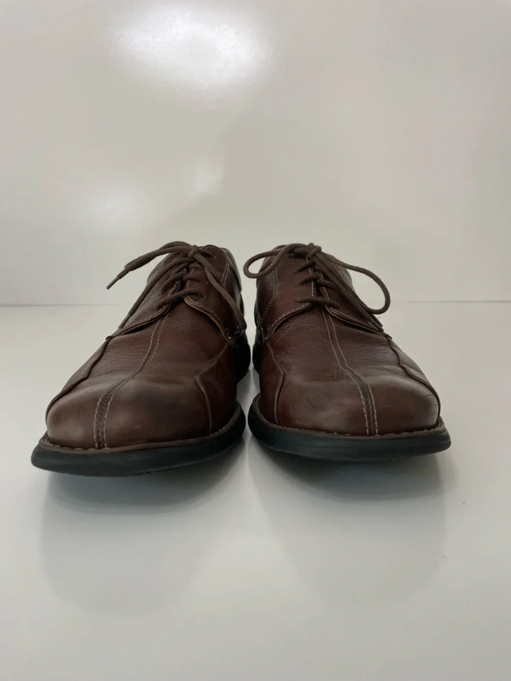 Johnston & Murphy Men's Brown Leather Bicycle Toe Oxford Casual Shoes, size 10